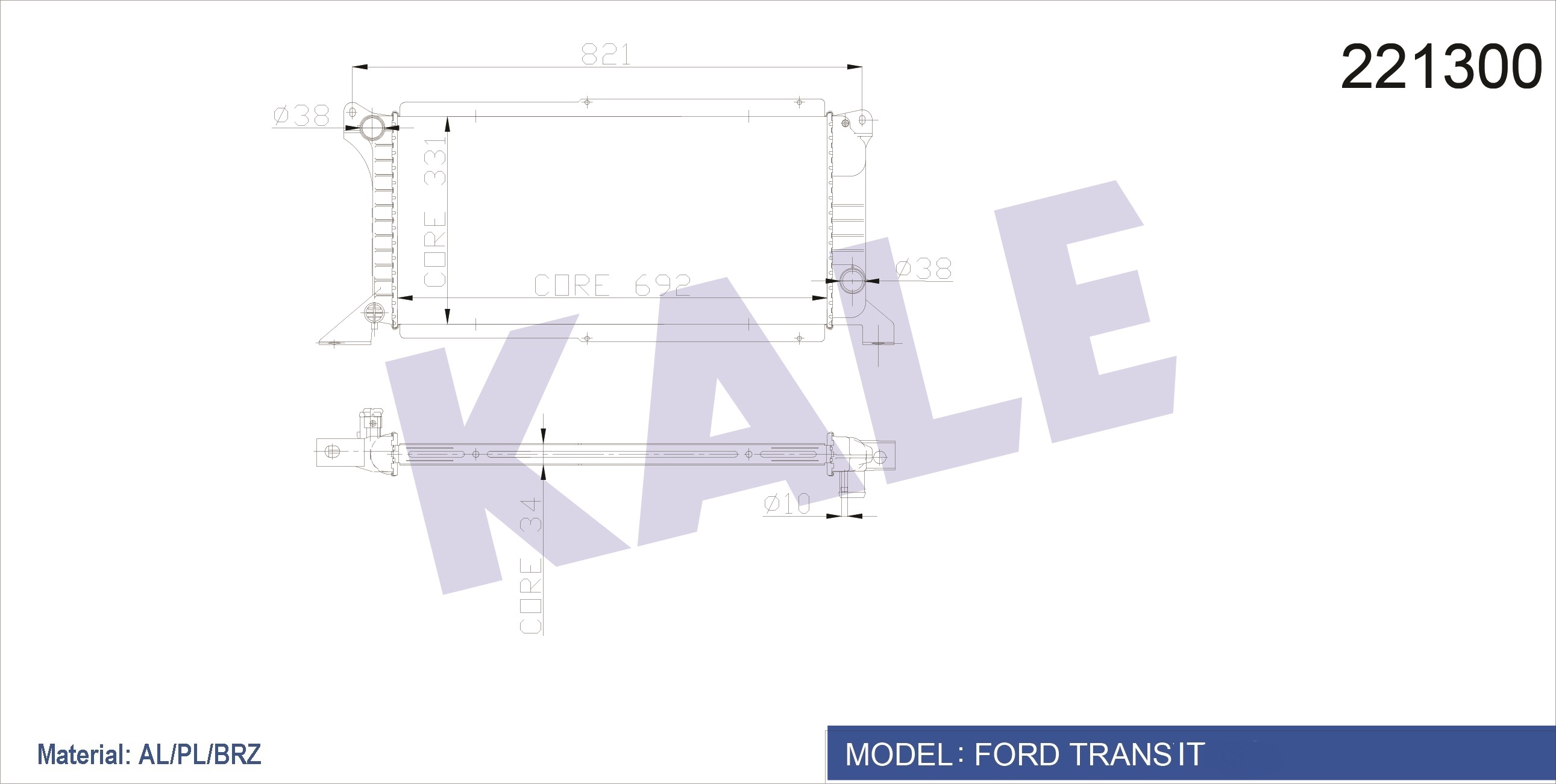Ford Transit Su Radyatörü Radyator Su Turbo . Td Brazıng OEM 94VB8005DB